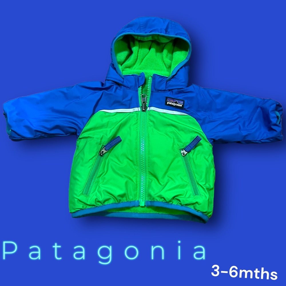 Patagonia reversible jacket blue and green 3-6mths